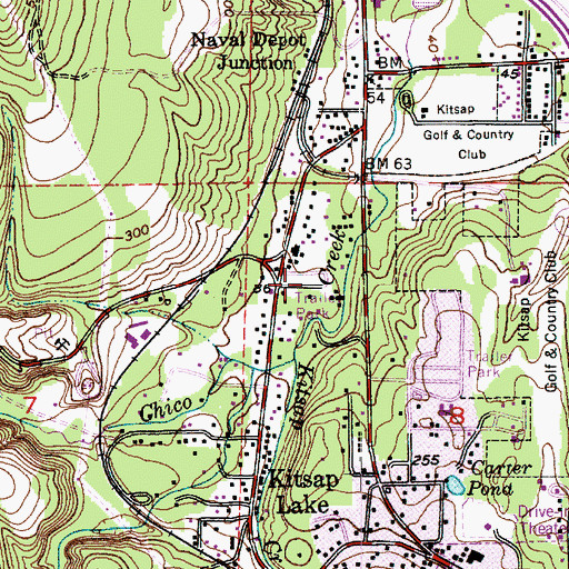 Topographic Map of Northlake Mobile Home Park, WA