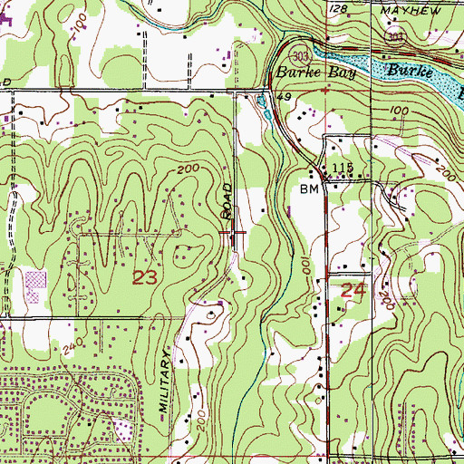 Topographic Map of Steele Creek Mobile Home Park, WA