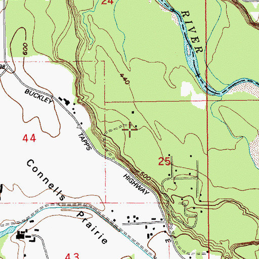 Topographic Map of Golden Valley Mobile Home Park, WA