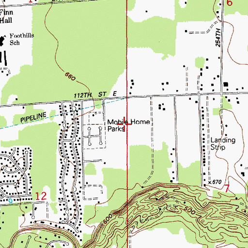 Topographic Map of Mountplains Rainier Mobile Home Park, WA