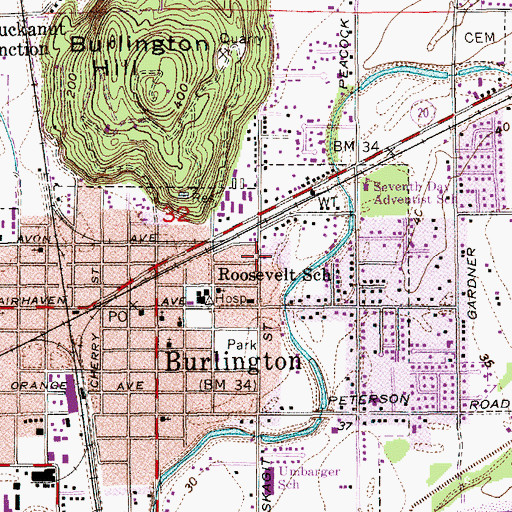 Topographic Map of Laird Mobile Home Park, WA