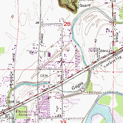 Topographic Map of Nelson Mobile Home Park, WA