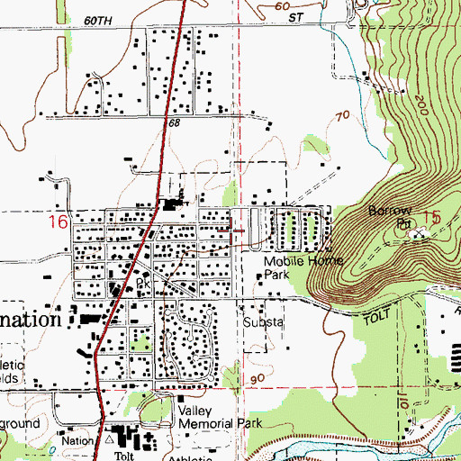 Topographic Map of Carnation Mobile Haven, WA