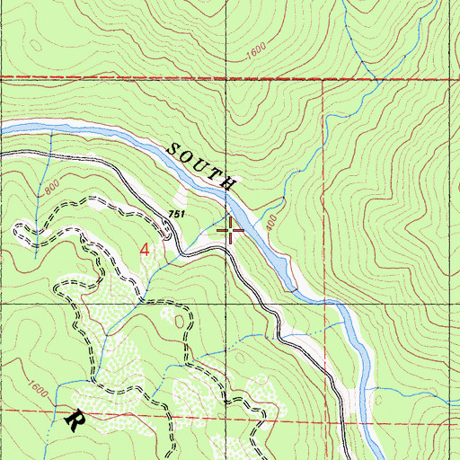 Topographic Map of Gordon Creek, CA
