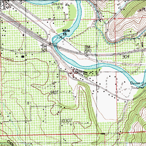 Topographic Map of Riverbend Mobile Home Park, WA