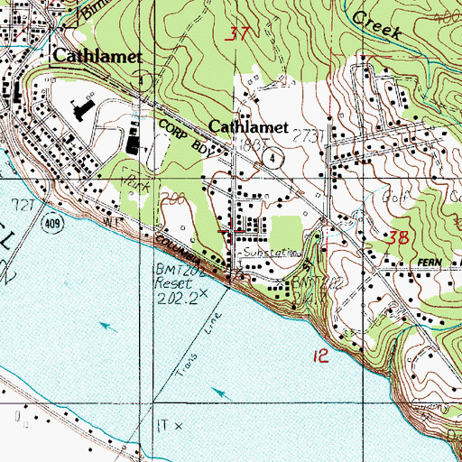 Topographic Map of Indian Village Mobile Home Park, WA