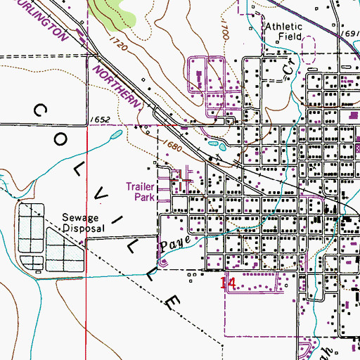 Topographic Map of Hartill's Ridgecrest Mobile Home Park, WA