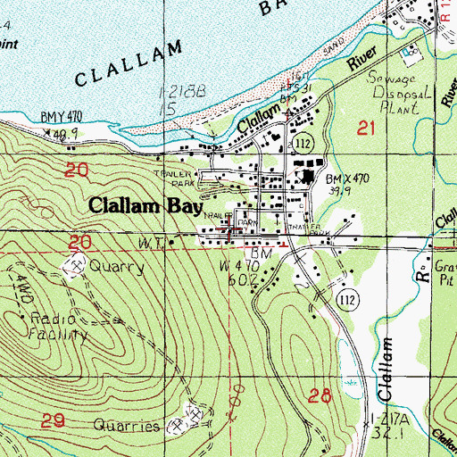 Topographic Map of Aview Mobile Home Park, WA
