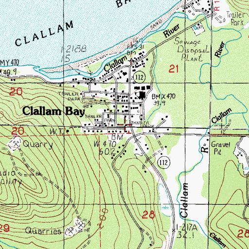 Topographic Map of Sams Trailer Park, WA
