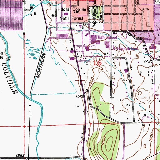 Topographic Map of Mountain View Mobile Home Park, WA