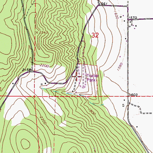 Topographic Map of Panorama Mobile Home Park, WA