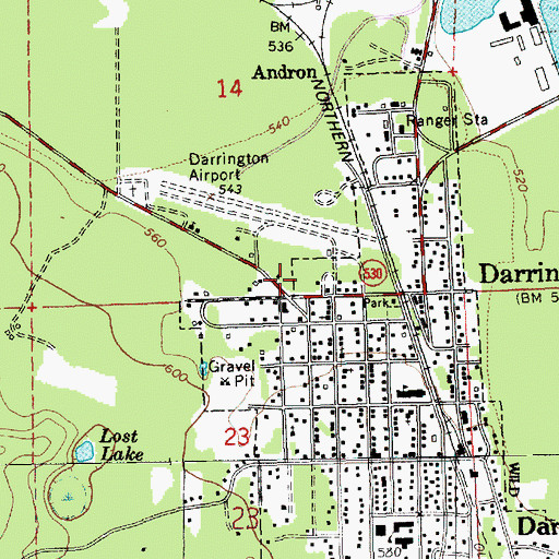Topographic Map of Darrington Mobile Home Park 1, WA