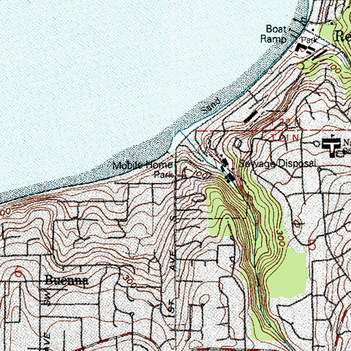 Topographic Map of Delray Mobile Home Park, WA