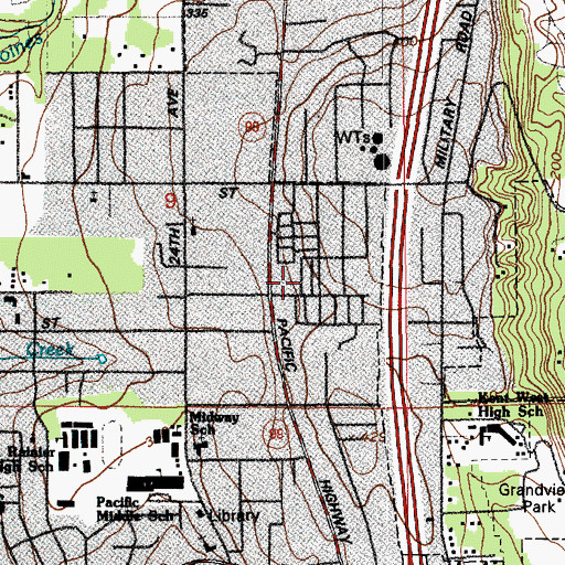 Topographic Map of Puget View Mobile Home Park, WA
