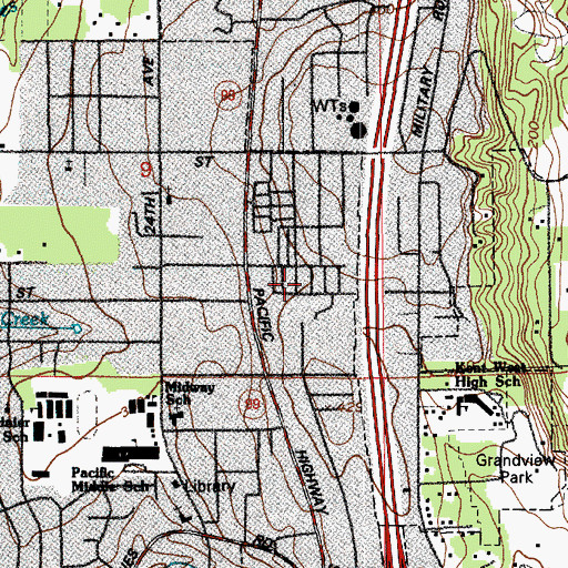 Topographic Map of Sound Vista Mobile Home Park, WA