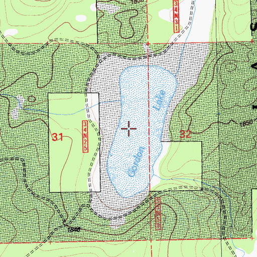 Topographic Map of Gordon Lake, CA