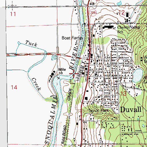 Topographic Map of Depot Village Mobile Home Park, WA