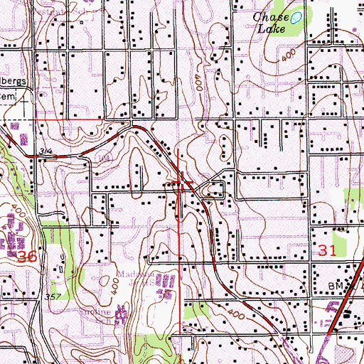 Topographic Map of Ridge Acres Mobile Home Park, WA