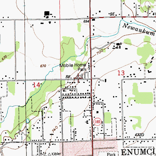 Topographic Map of Circle H Mobile Home Park, WA