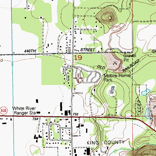 Topographic Map of Crystalaire Mobile Home Park, WA