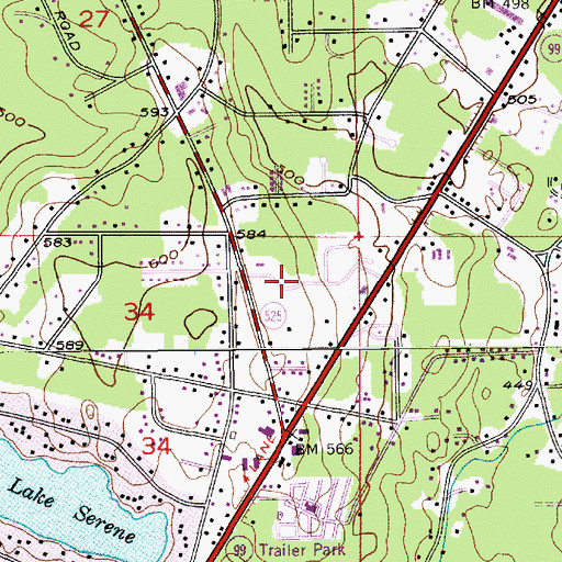 Topographic Map of Carriage Club Estates Mobile Home Park, WA