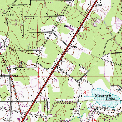 Topographic Map of Chinook Mobile Home Park, WA