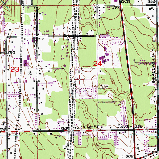 Topographic Map of Frontier Manor Mobile Home Park, WA