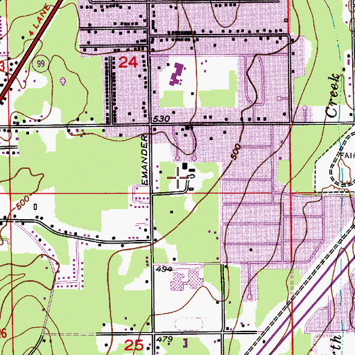 Topographic Map of Meridian Village Mobile Home, WA
