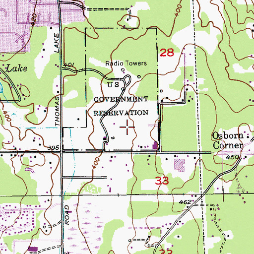 Topographic Map of Thomas Place Mobile Home Park, WA