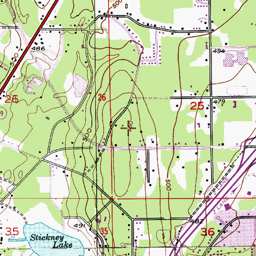 Topographic Map of Village Green Mobile Home Park, WA