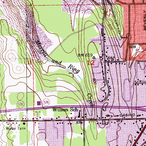 Topographic Map of Westridge Estates Mobile Home Park, WA
