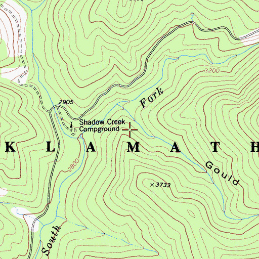 Topographic Map of Gould Gulch, CA