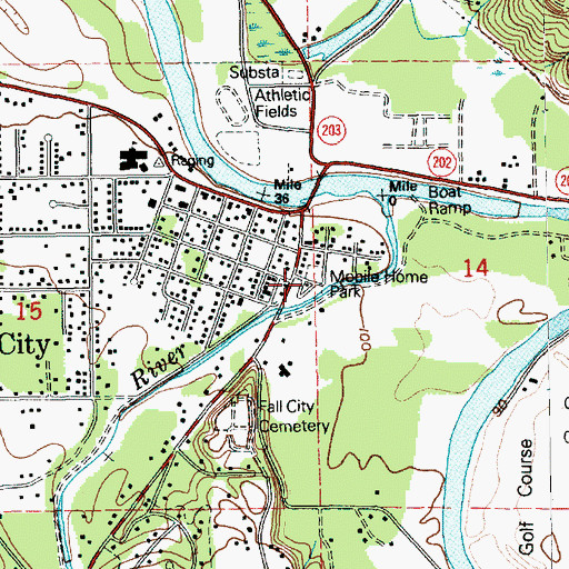 Topographic Map of Fall City Mobile Park, WA