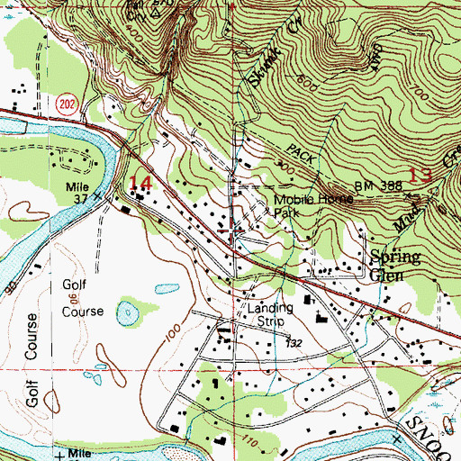 Topographic Map of Spring Glen Mobile Home Park, WA
