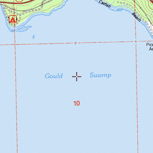 Topographic Map of Gould Swamp, CA