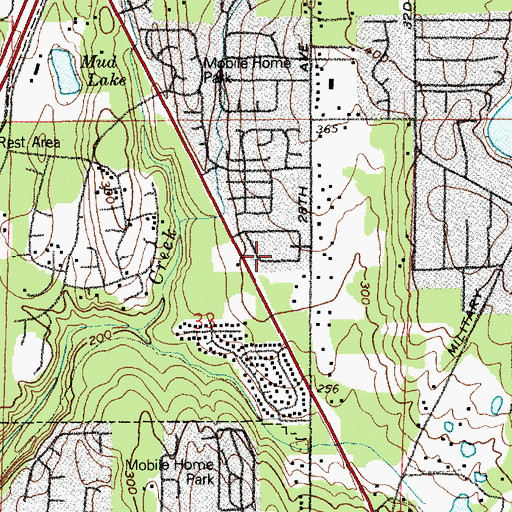 Topographic Map of Twin Cedars Mobile Home Park, WA