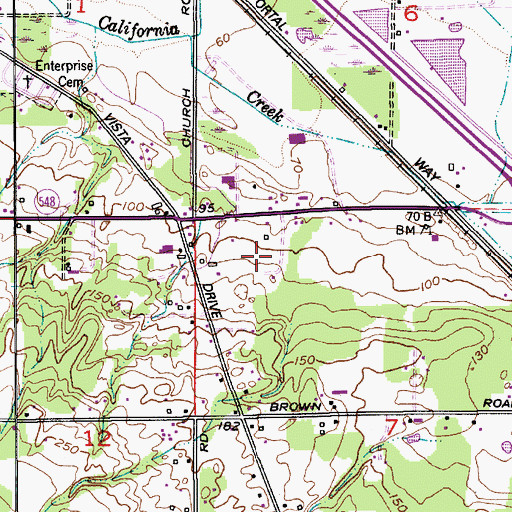 Topographic Map of Fairfield Mobile Home Park, WA