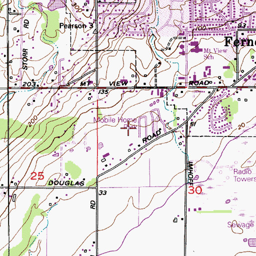 Topographic Map of Lamplighter Mobile Park, WA