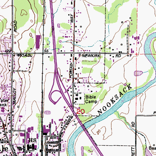 Topographic Map of Mountain View Estates Mobile Home Park, WA