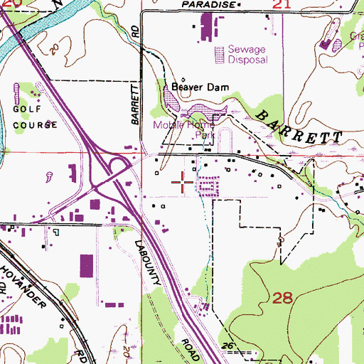 Topographic Map of Mountain Vista Mobile Home Park, WA