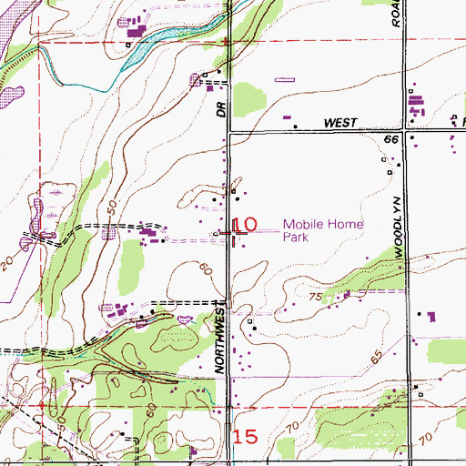 Topographic Map of Northwest Mobile Home Park, WA