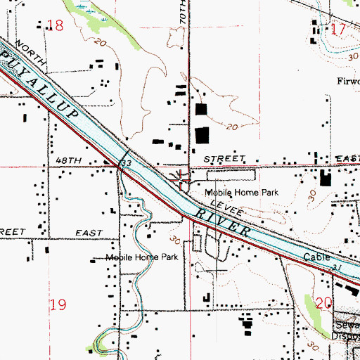 Topographic Map of Ardenia Gale Mobile Home Park, WA