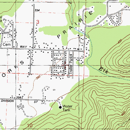 Topographic Map of Alder Grove Mobile Home Park, WA