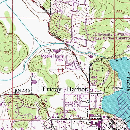 Topographic Map of Town and Country Mobile Home Park, WA