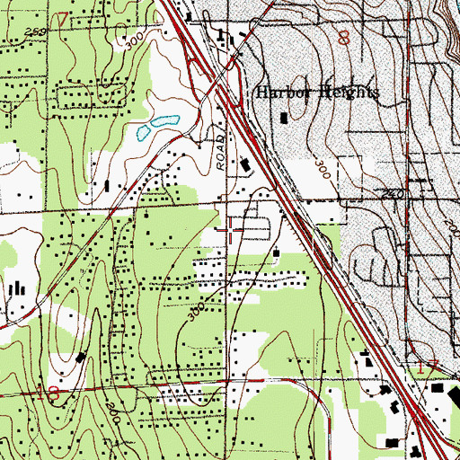 Topographic Map of Harborland Mobile Home Park, WA