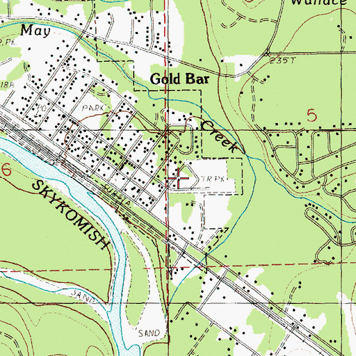Topographic Map of Alpine Meadows Mobile Home Park, WA