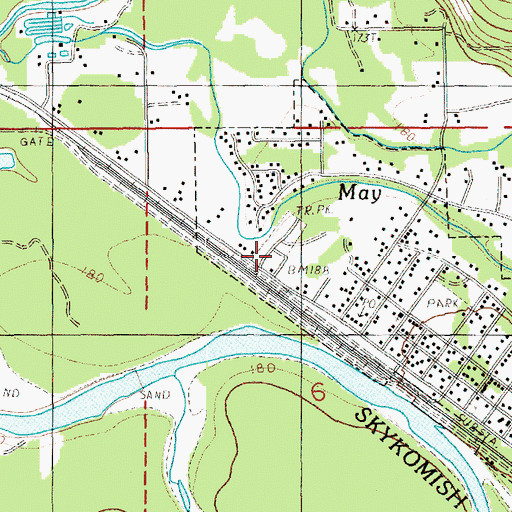 Topographic Map of McDaniels Mobile Village, WA