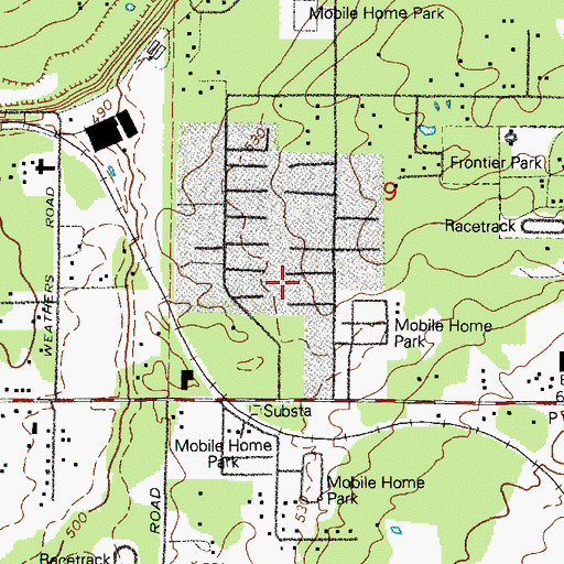Topographic Map of Bonavilla Mobile Home Park, WA