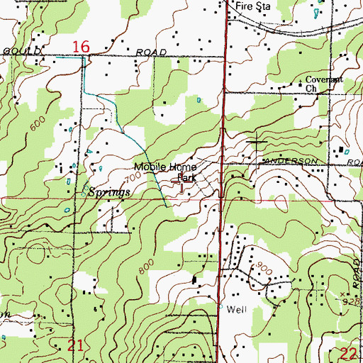 Topographic Map of Greenwood Mobile Home Park, WA