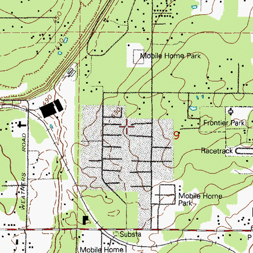 Topographic Map of Sunset Terrace Mobile Home Park, WA